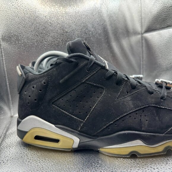 Size 12 Air Jordan 6 Retro Low Chrome Black Mens Lace-Up Shoes 304401-003 - Picture 2 of 12